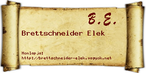 Brettschneider Elek névjegykártya